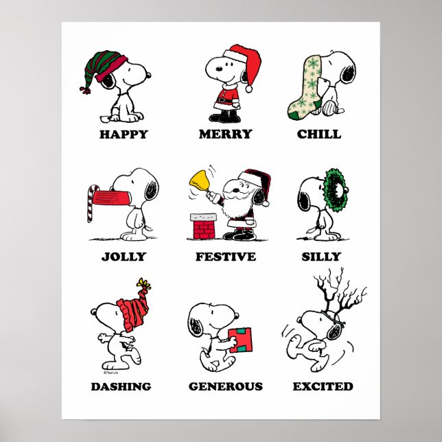 Peanuts | Snoopy Christmas Holiday Moods Poster (Front)