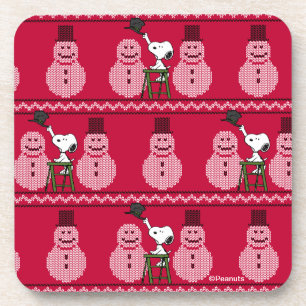 Peanuts   Snoopy Christmas Sweater Snowman Beverage Coaster