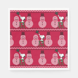 Peanuts Snoopy Christmas Sweater Snowman Napkins