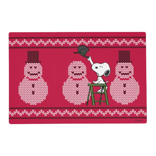 Peanuts | Snoopy Christmas Sweater Snowman Placemat (Front)