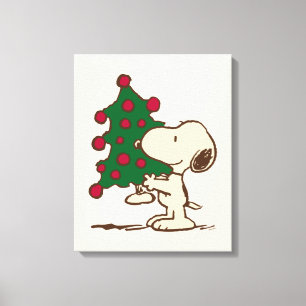 Peanuts   Snoopy Christmas Tree Canvas Print