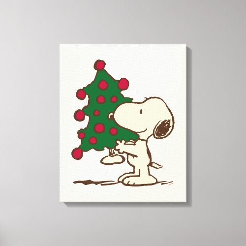 Peanuts  Snoopy Christmas Tree Canvas Print