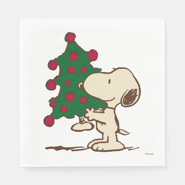 Peanuts | Snoopy Christmas Tree Napkins (Front)