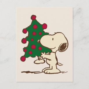 Peanuts   Snoopy Christmas Tree Postcard
