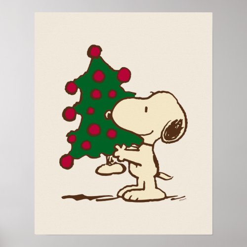 Peanuts  Snoopy Christmas Tree Poster