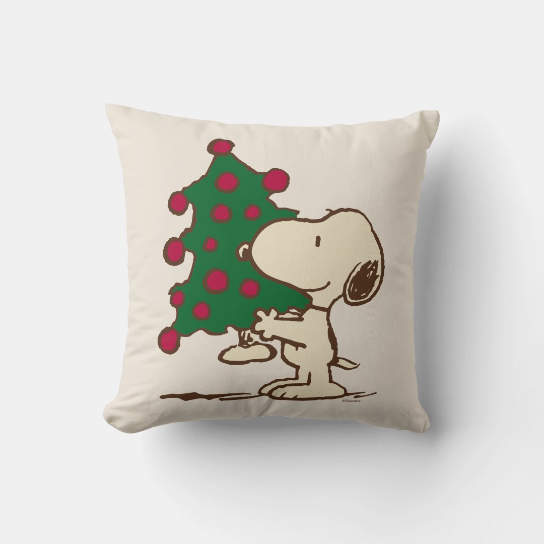 Peanuts | Snoopy Christmas Tree Throw Pillow | Zazzle