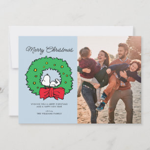 Peanuts   Snoopy Christmas Wreath Holiday Card