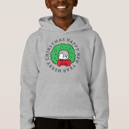 Peanuts  Snoopy Christmas Wreath Hoodie