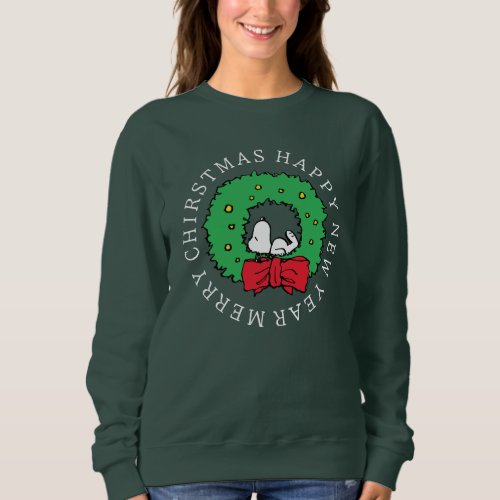 Peanuts  Snoopy Christmas Wreath Sweatshirt