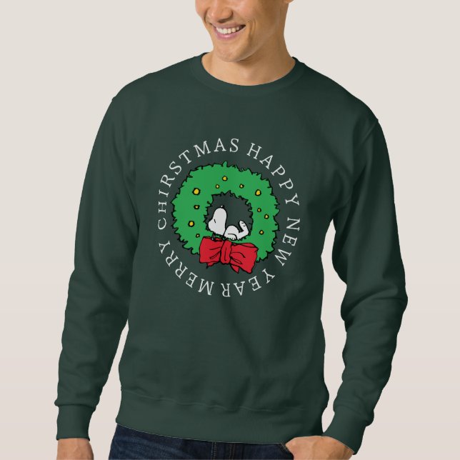 Peanuts | Snoopy Christmas Wreath Sweatshirt (Front)