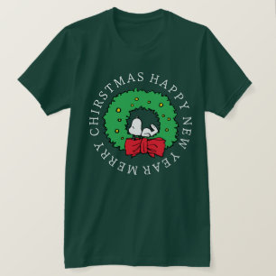 Peanuts Snoopy Christmas Wreath T-Shirt