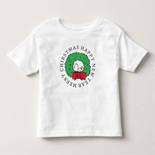 Peanuts  Snoopy Christmas Wreath Toddler T_shirt