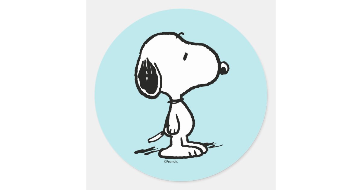 Peanuts, Snoopy Classic Round Sticker