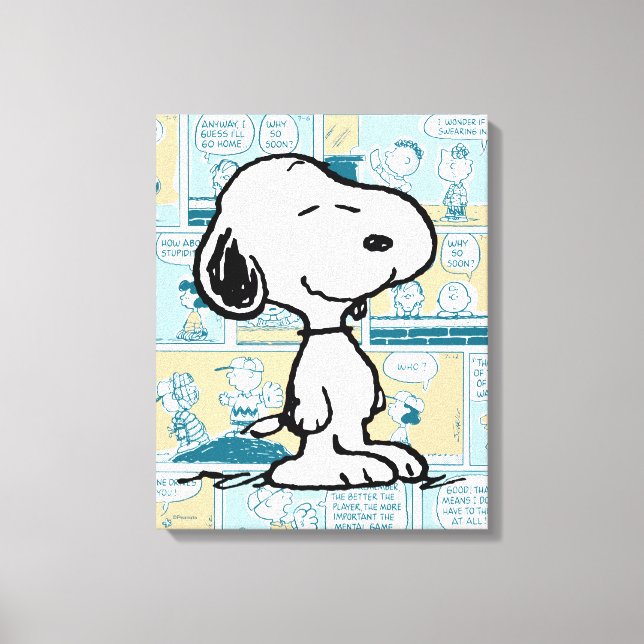 Peanuts | Snoopy Comic Pattern Canvas Print (Front)