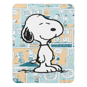 Peanuts Snoopy Comic Pattern Door Sign