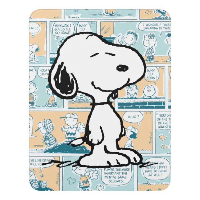 Peanuts Snoopy Comic Pattern Door Sign Zazzle
