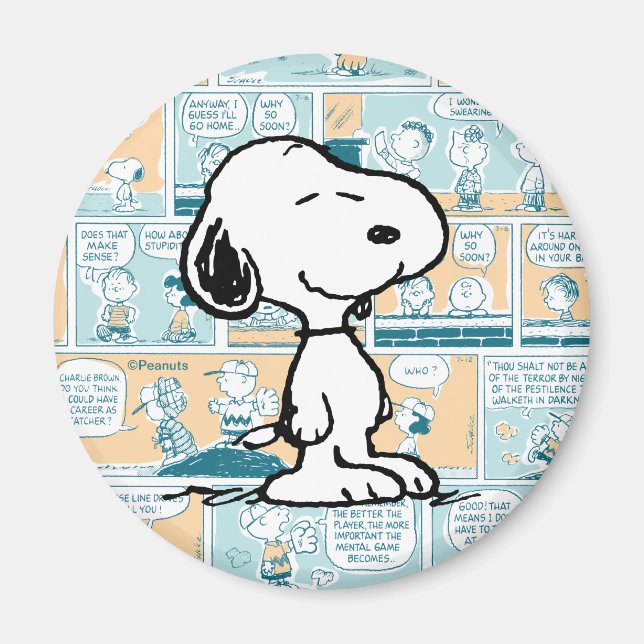 Peanuts | Snoopy Comic Pattern Magnet (Front)
