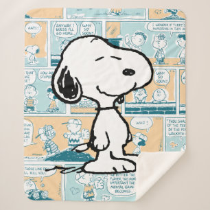 Peanuts   Snoopy Comic Pattern Sherpa Blanket