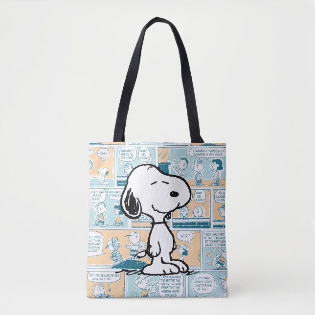 Peanuts | Snoopy Comic Pattern Tote Bag (Front)
