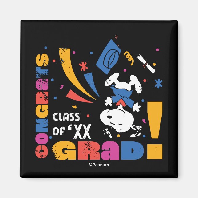 Peanuts Snoopy Congrats Grad Graduation Confetti Magnet (Front)