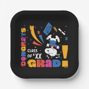 Peanuts Snoopy Congrats Grad Graduation Confetti Paper Plates