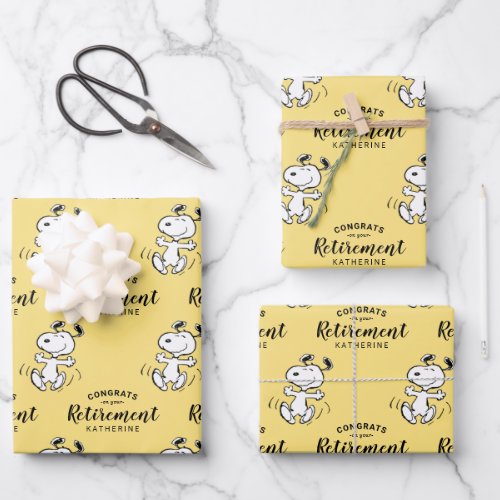 Peanuts  Snoopy Congrats on Your Retirement Wrapping Paper Sheets