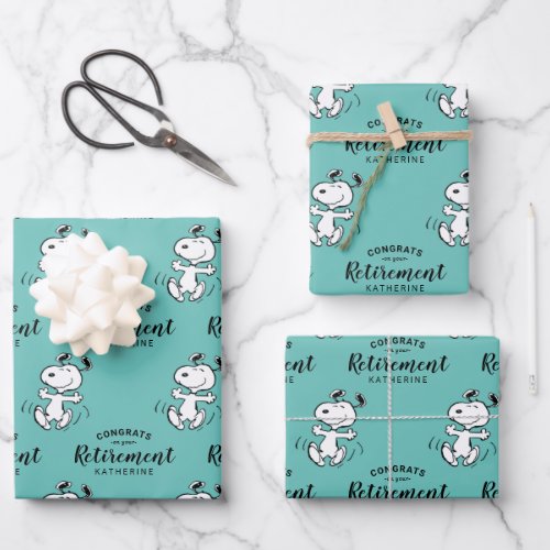 Peanuts  Snoopy Congrats on Your Retirement Wrapping Paper Sheets