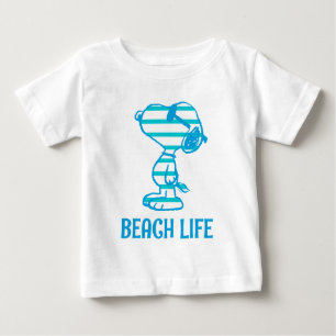 Peanuts Snoopy Cyan Stripes Sunglasses Baby T-Shirt