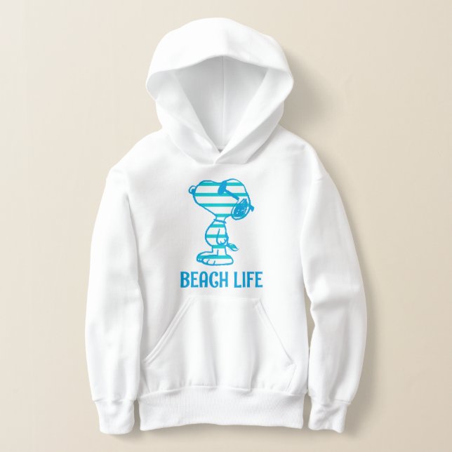 Peanuts | Snoopy Cyan Stripes Sunglasses Hoodie (Laydown)