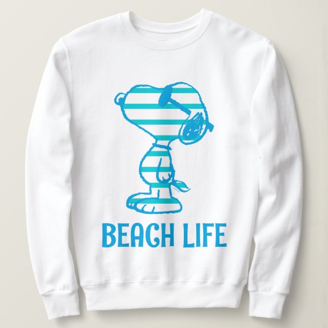 Peanuts | Snoopy Cyan Stripes Sunglasses Sweatshirt (Design Front)
