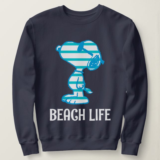 Peanuts | Snoopy Cyan Stripes Sunglasses Sweatshirt (Design Front)