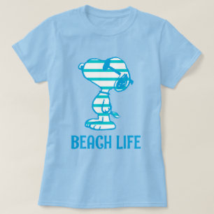Peanuts Snoopy Cyan Stripes Sunglasses T-Shirt