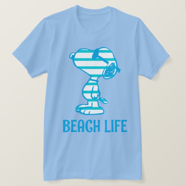 Peanuts | Snoopy Cyan Stripes Sunglasses T-Shirt (Design Front)