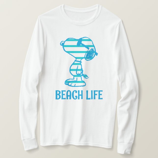 Peanuts | Snoopy Cyan Stripes Sunglasses T-Shirt (Design Front)