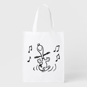 Peanuts   Snoopy Dancing Grocery Bag