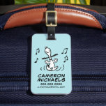 Peanuts | Snoopy Dancing Luggage Tag<br><div class="desc">Snoopy is the loveable pet beagle of Charlie Brown in the comic strip Peanuts by Charles M. Schulz. Check out this cute Peanuts design featuring Snoopy dancing.</div>