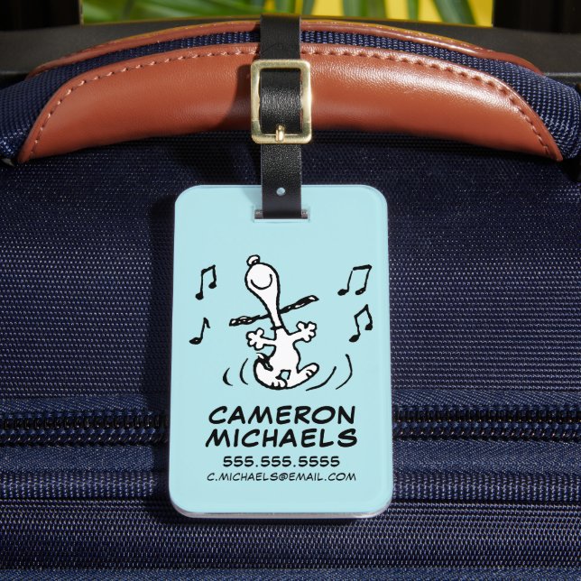 Peanuts | Snoopy Dancing Luggage Tag (Front Insitu 2)