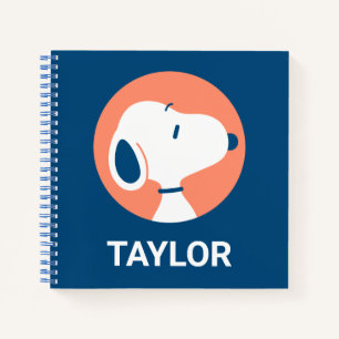 Peanuts Snoopy Dark Blue Deco Add Your Name Notebook