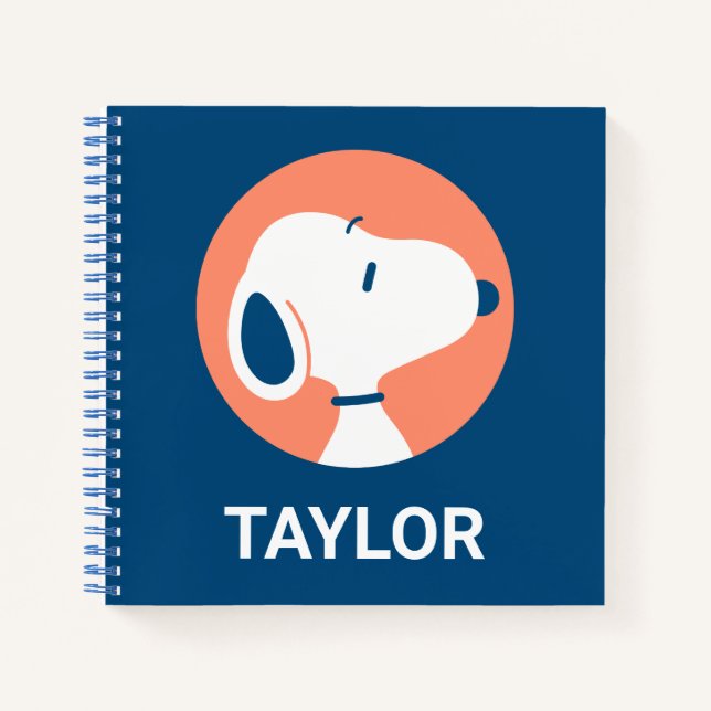 Peanuts | Snoopy Dark Blue Deco | Add Your Name Notebook (Front)