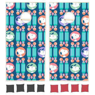 Peanuts   Snoopy Dark Blue Deco Dreams Pattern Cornhole Set