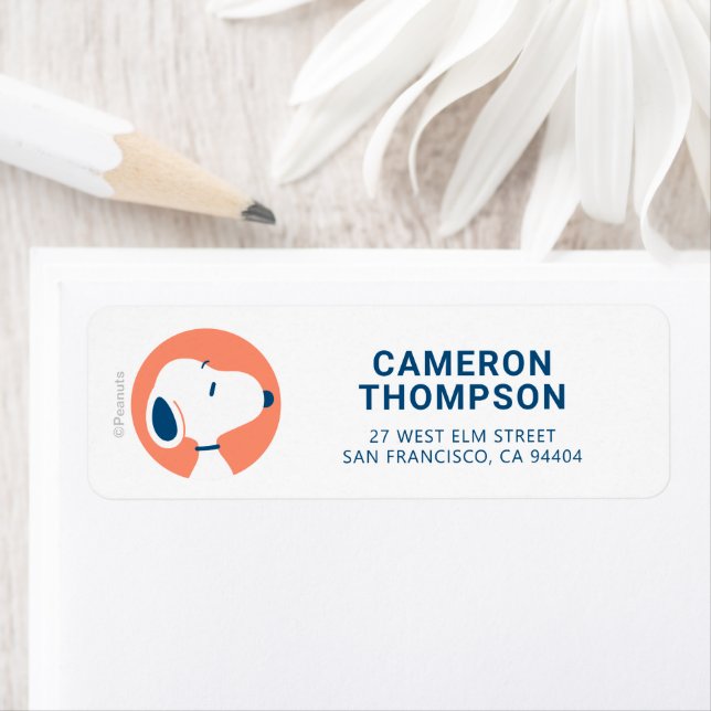 Peanuts | Snoopy Dark Blue Deco Dreams Pattern Label (Insitu)