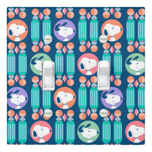 Peanuts Snoopy Dark Blue Deco Dreams Pattern Light Switch Cover