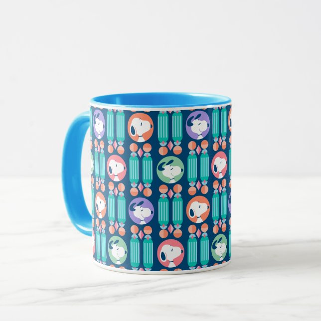 Peanuts | Snoopy Dark Blue Deco Dreams Pattern Mug (Front Left)