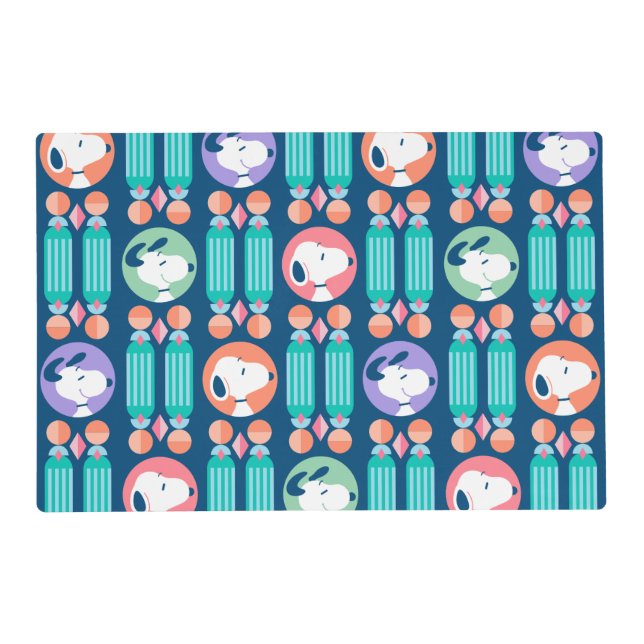Peanuts | Snoopy Dark Blue Deco Dreams Pattern Placemat (Front)