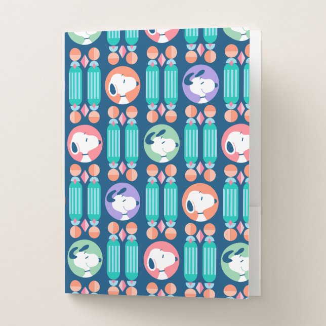 Peanuts | Snoopy Dark Blue Deco Dreams Pattern Pocket Folder (Front)