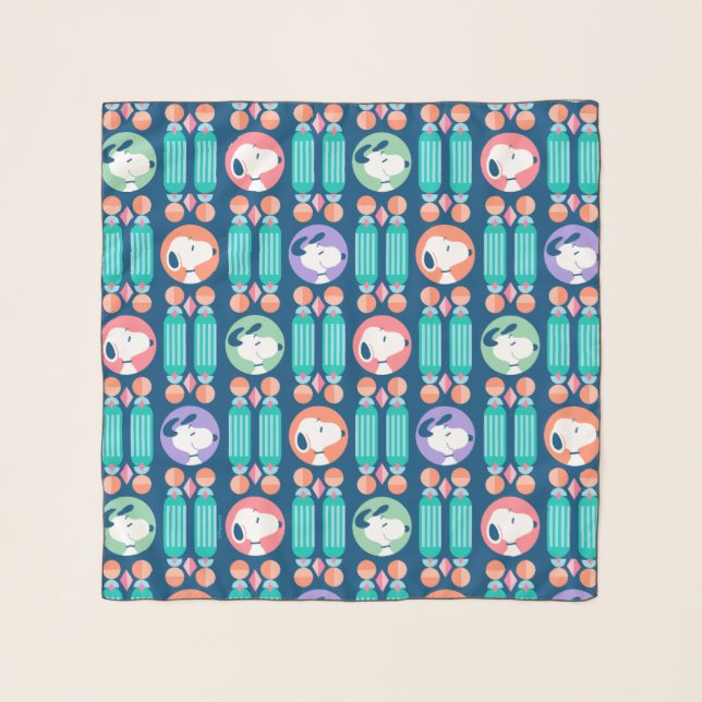 Peanuts | Snoopy Dark Blue Deco Dreams Pattern Scarf (Front)
