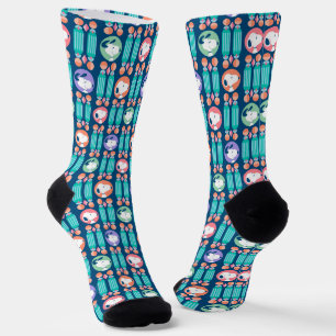 Peanuts Snoopy Dark Blue Deco Dreams Pattern Socks