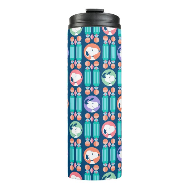 Peanuts | Snoopy Dark Blue Deco Dreams Pattern Thermal Tumbler (Front)