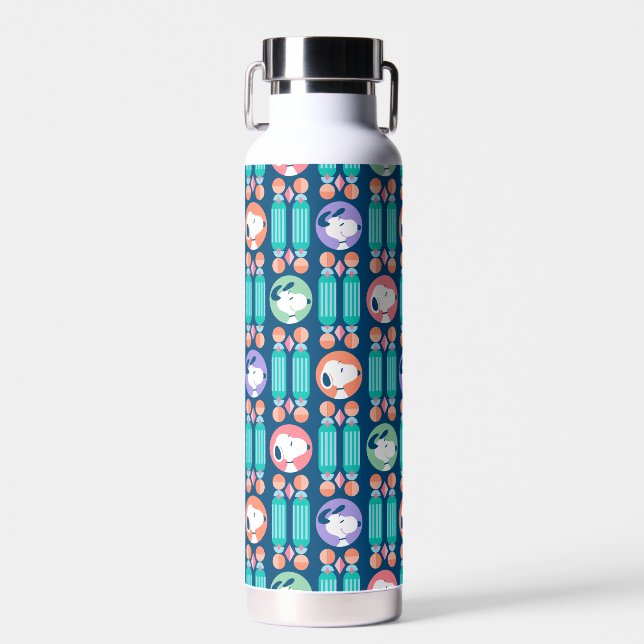 Peanuts | Snoopy Dark Blue Deco Dreams Pattern Water Bottle (Front)
