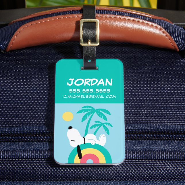 Peanuts | Snoopy Deco Dreams Club Paradiso Luggage Tag (Front Insitu 2)